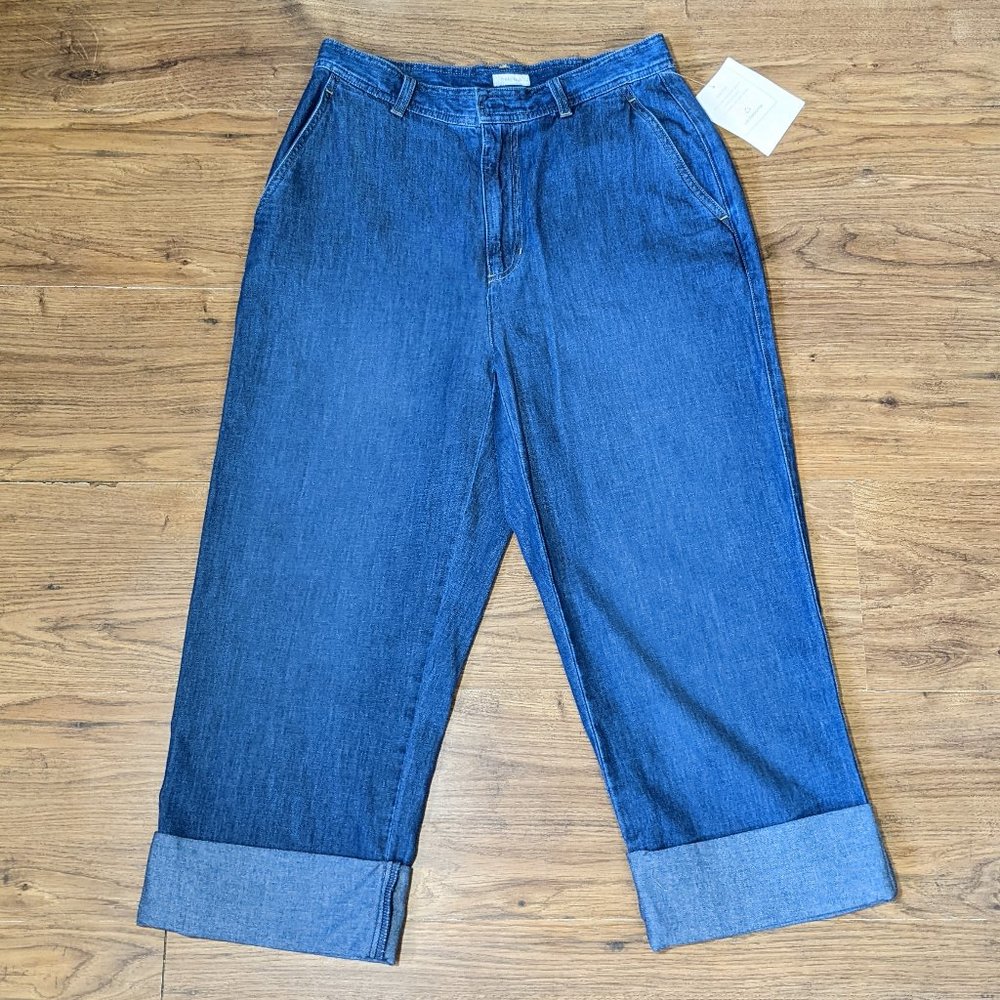 NWT Liz Claiborne Tabitha Jeans Womens Size 8 Medium Wash Cropped Cuffed